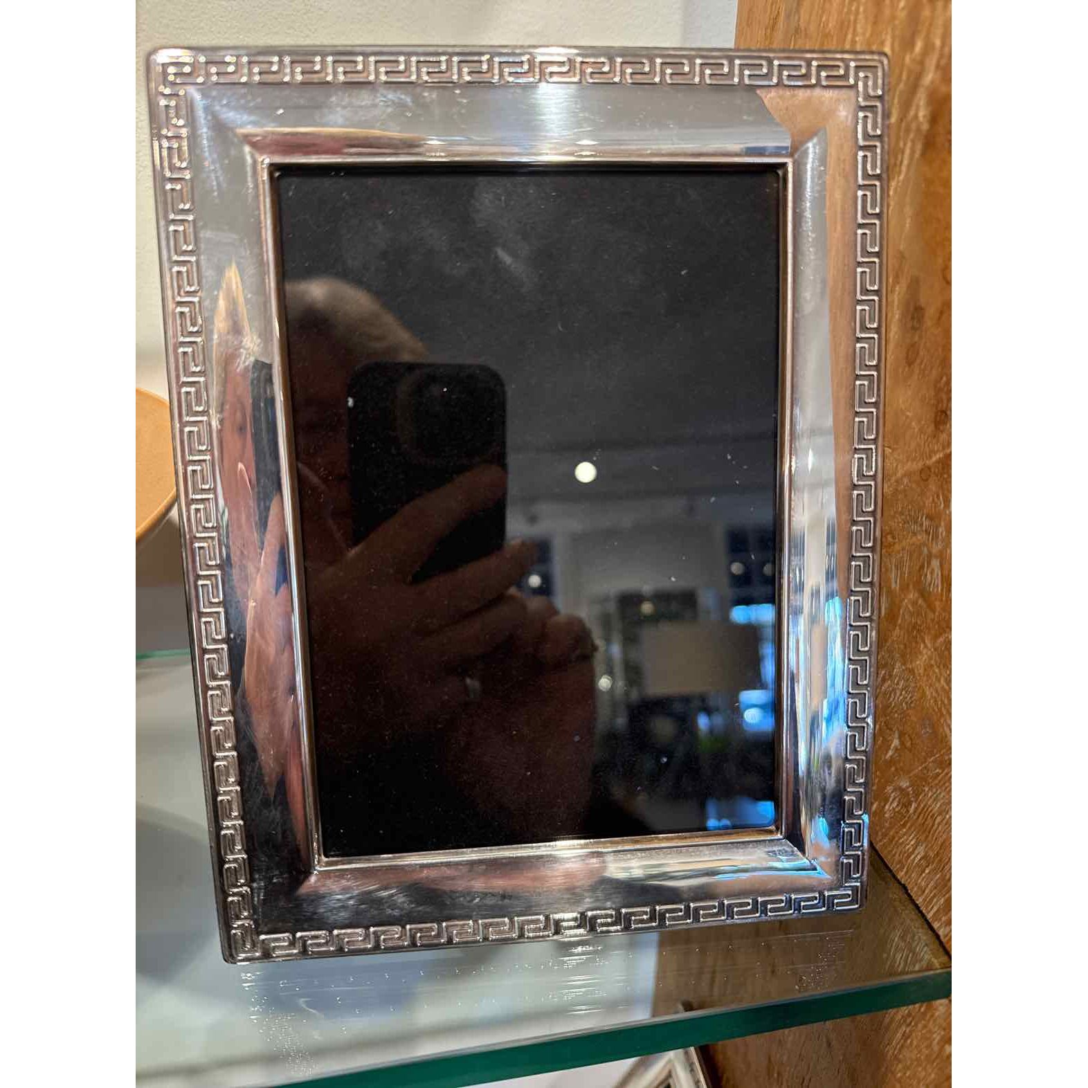 Sterling Silver Picture Frame w/Greek Key Border