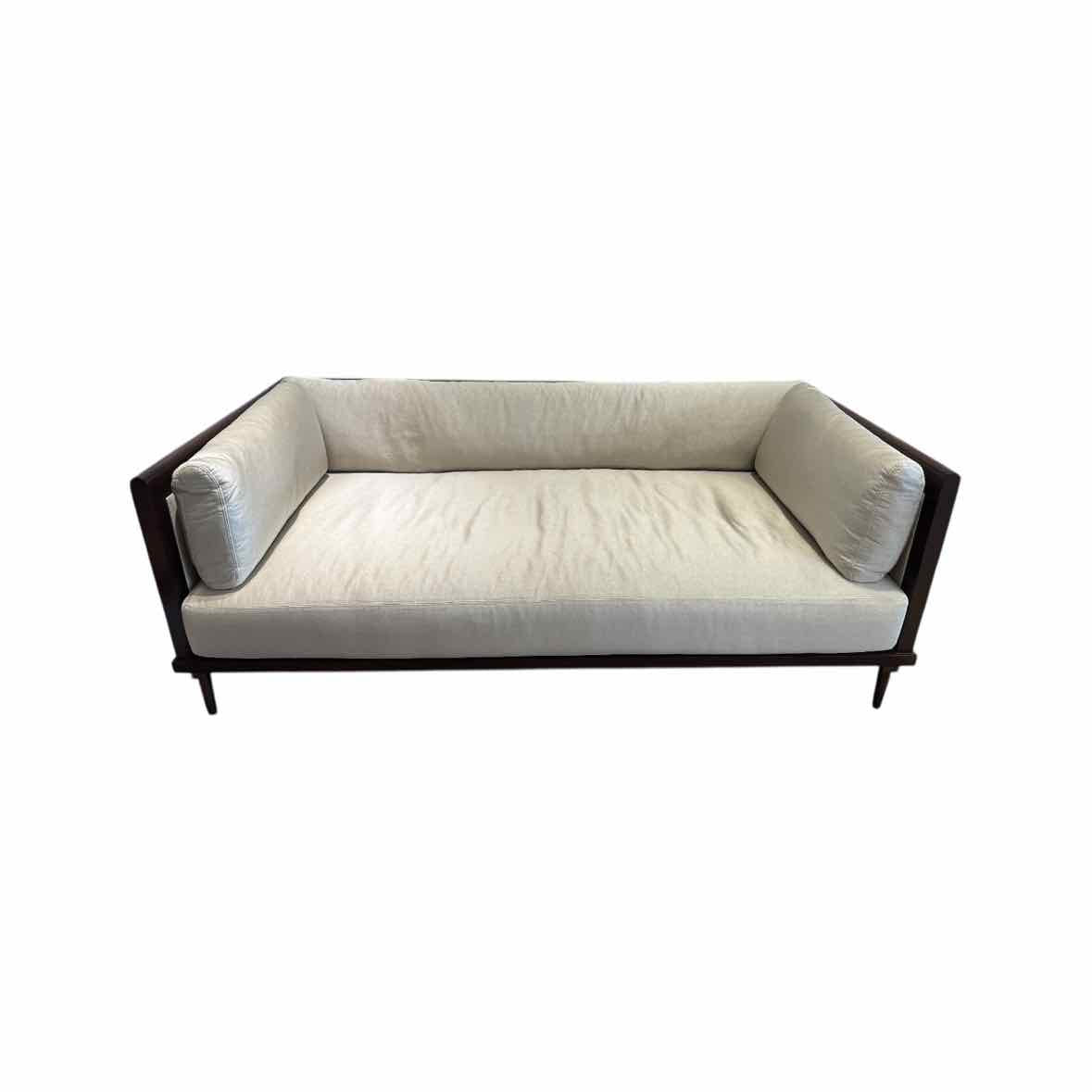 'Chambord' Upholstered Satin Walnut Sofa / Loveseat by Jiun Ho - colletteconsignment.com