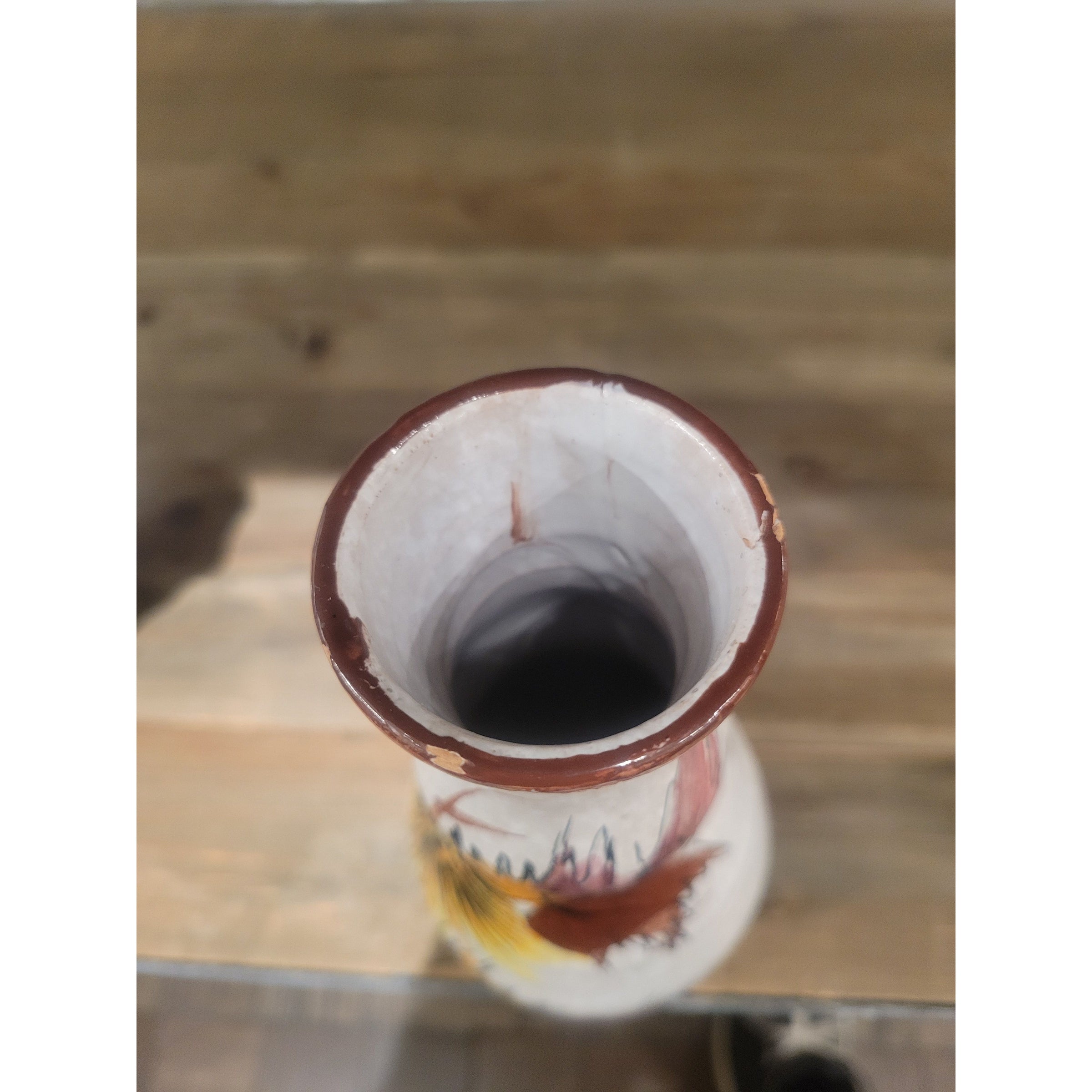 SET of Florentine Originals Painted Leaf Ceramic Vase & Basket