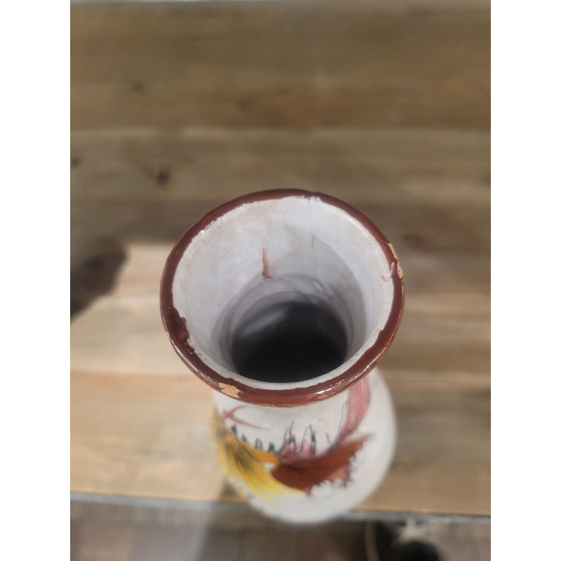 SET of Florentine Originals Painted Leaf Ceramic Vase & Basket