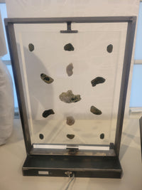 Floating Quartz Geodes in Lucite Table Lamp w/ Steel Frame by Kimberly McDonald