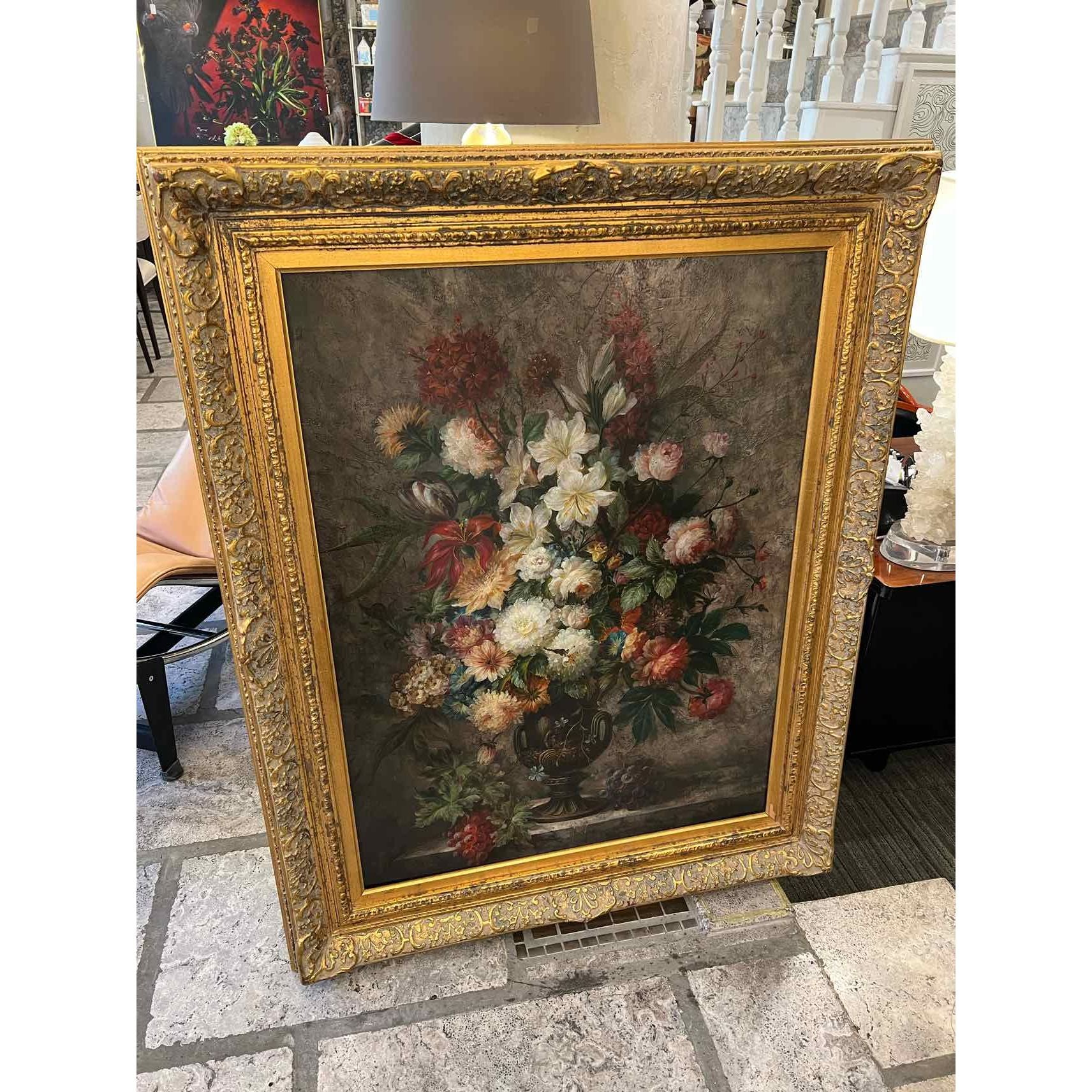 Oil Painting of a Bouquet of Flowers