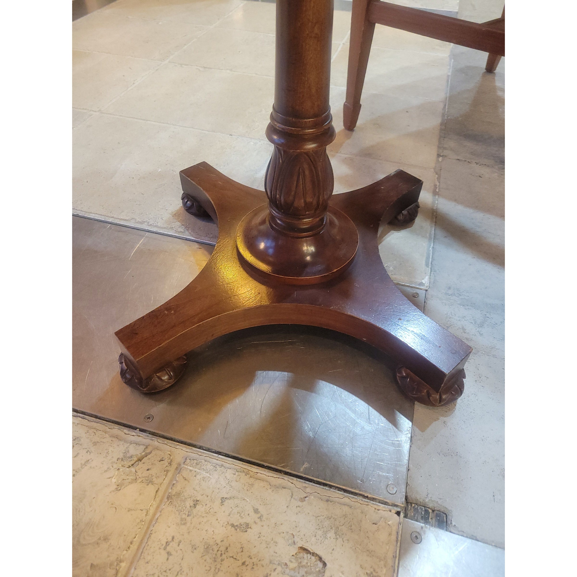 Octagonal Parquetry Side Table by Baker (As Is)