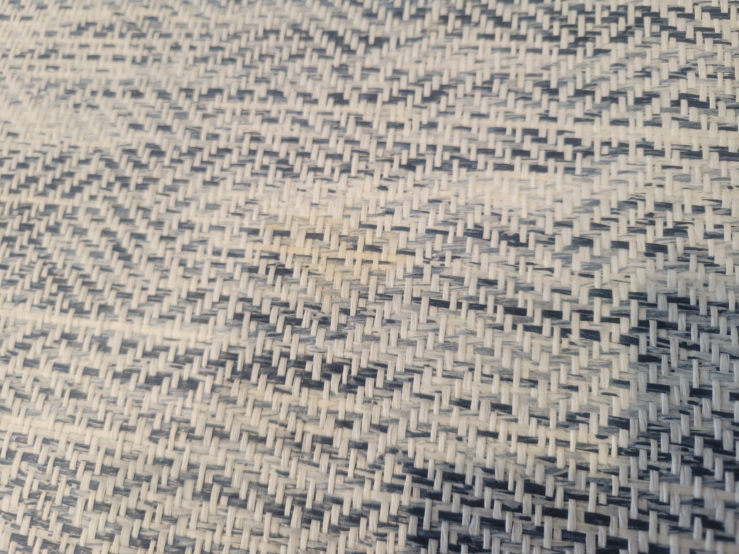 Custom 7-ft Navy Grasscloth Console Table w/ Lacquer Drawers (AS IS)