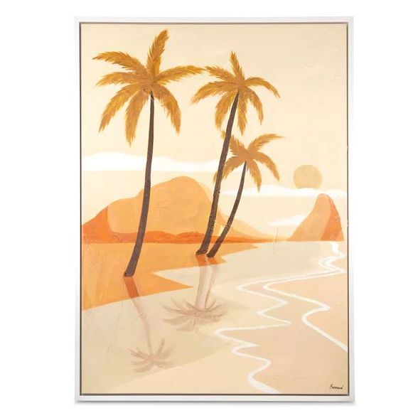 "Tropical Landscape" Digital Modern Art Print on Canvas