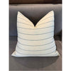 Pair of Custom Linen Pillows with/ Blue Stripe and Navy Blue Backing with Down I