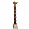 Pair of Baroque Giltwood and Twisted Walnut Columns