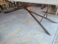 Sunbleached Ash Top Maya Dining Table on Metal X Base by Taracea