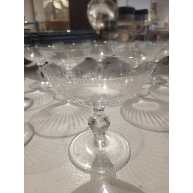 SET of 8 Crystal Coupe Glasses
