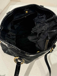 Women's Prada Exspandable Black Satchel w/Gold Hardware