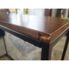 Narrow Matte Black Metal Console Table w/ Wood Top