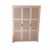 RH Burke Raffia Armoire in Natural/Pewter 50"W x 24"D x 72"H