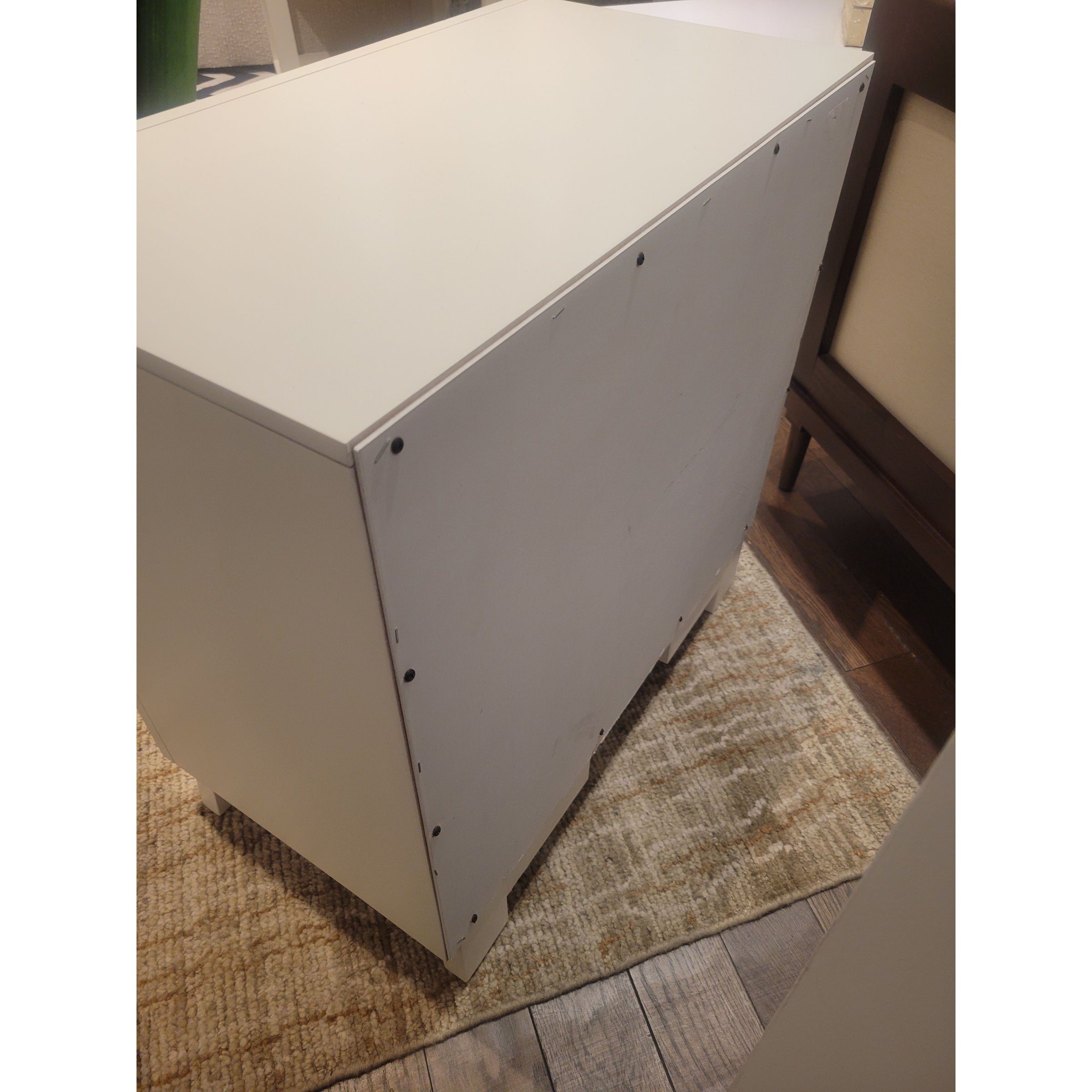 PAIR of Contemporary White Wood Dovetailed 2-Drawer Nightstands