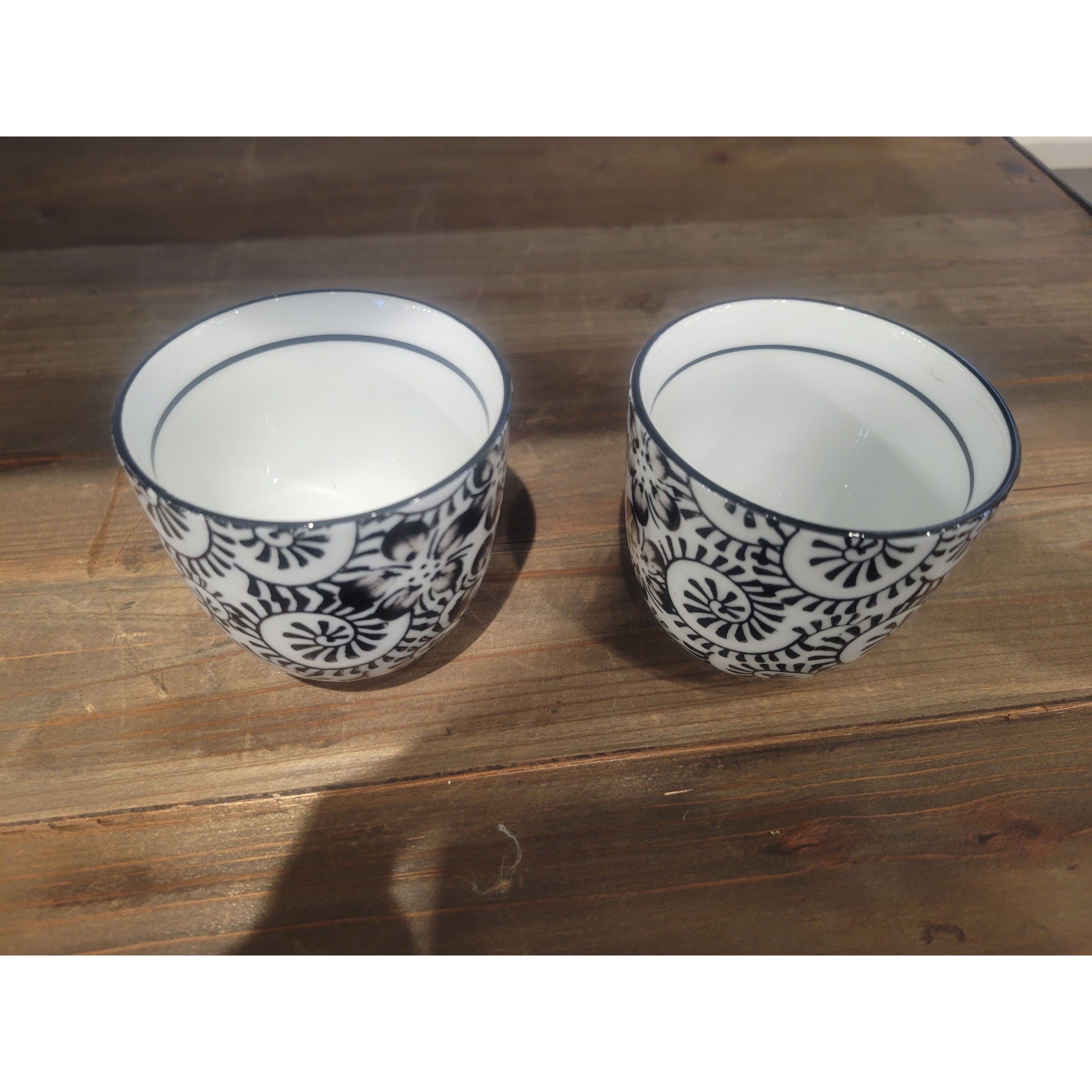 12-Pc Black & White Porcelain Tea Set