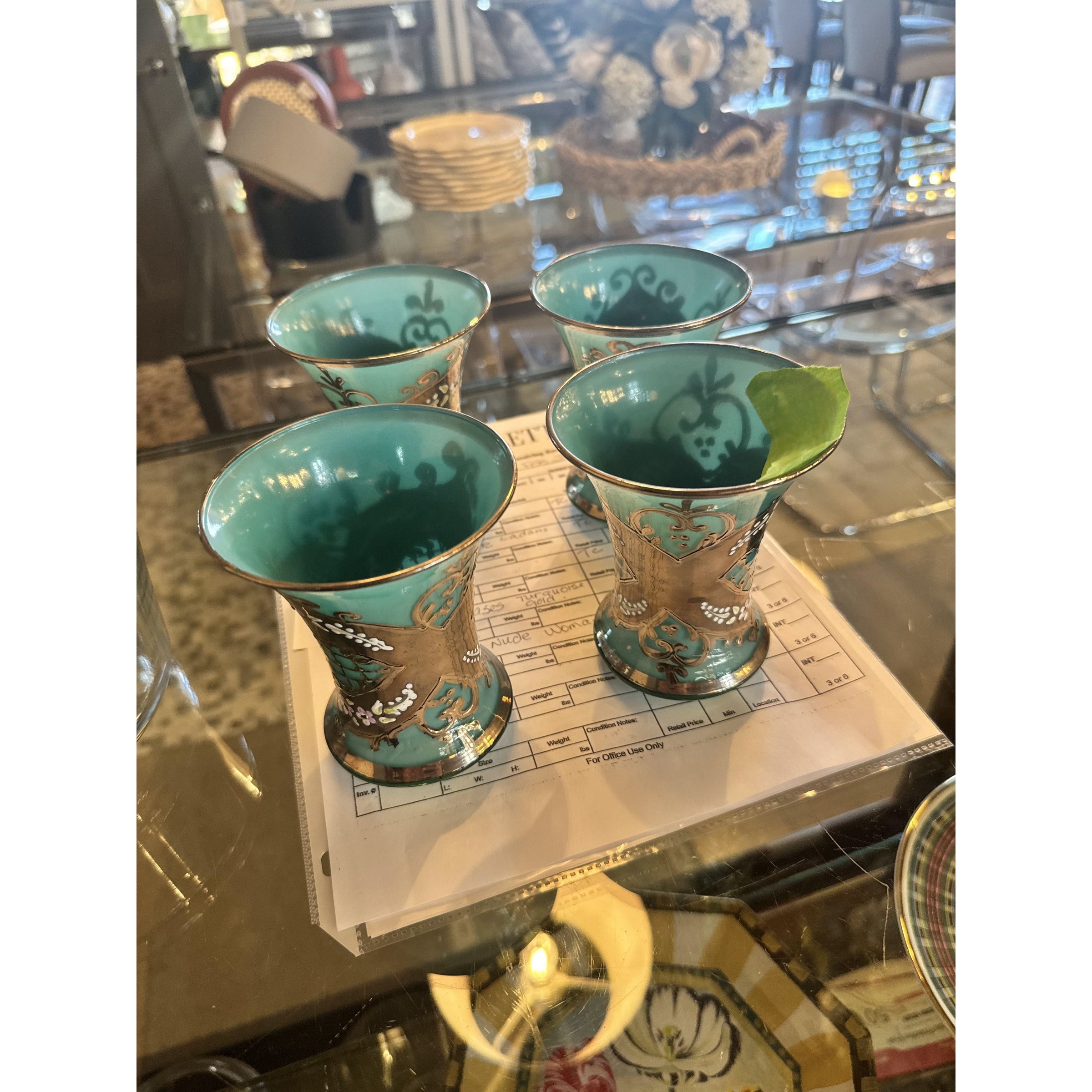 Set of 4 Hand-Painted Bohemian Glasses from ABC Home