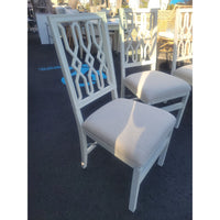 SET of 4 Blonde Wood Lattice Folding Chairs