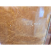 Vintage 3 Door Mottled Wood Armoire w/ Brass Door Pulls - AS IS