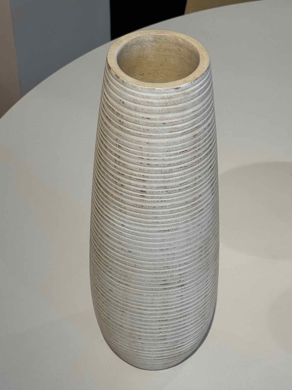 White Ridged Vase