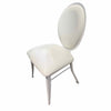 PAIR of White Faux Leather Dining Chairs - AS IS