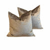 Pair of Caramel Silk Velvet Square Pillows