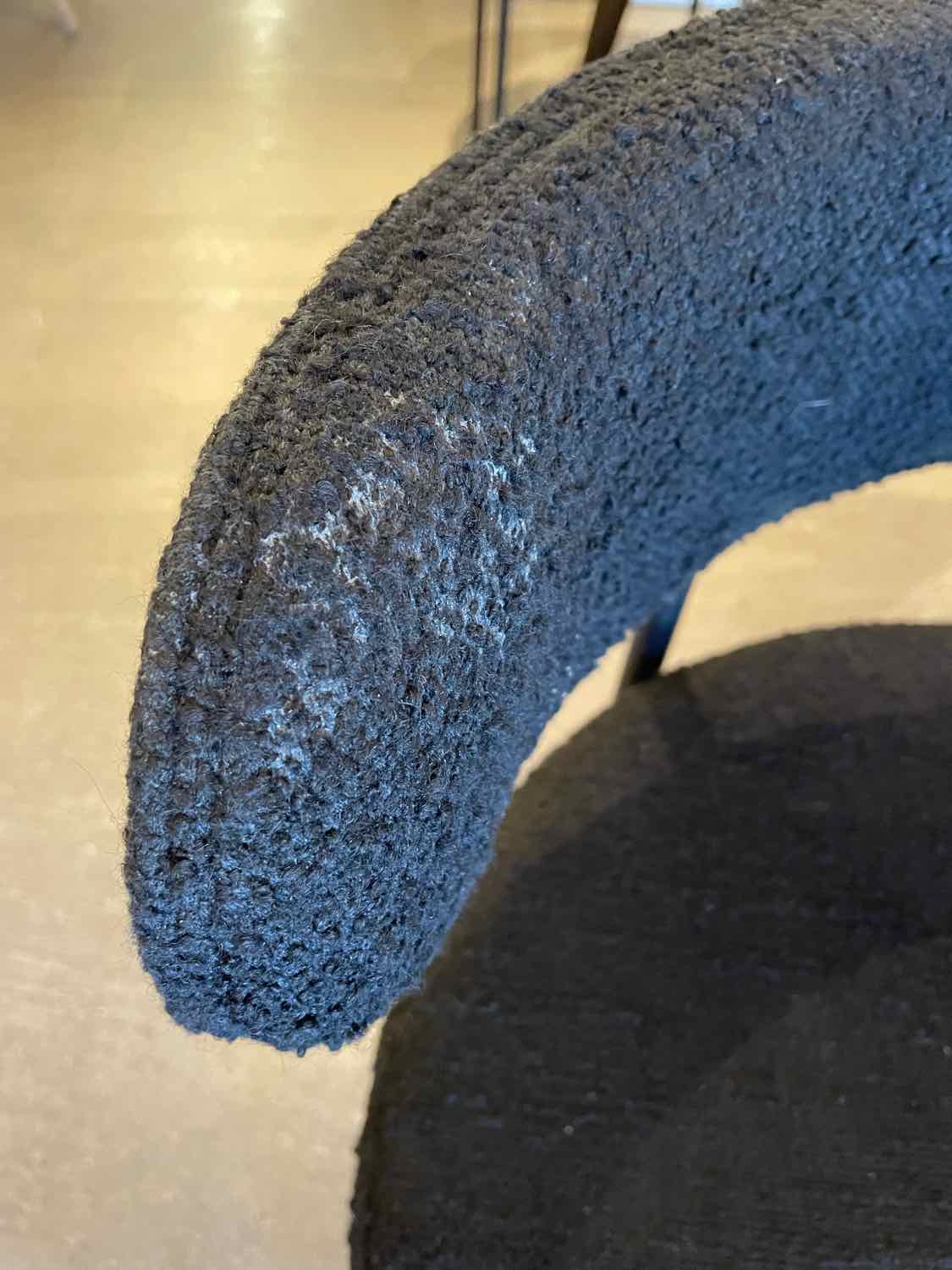 Black Boucle Chair w/ Metal Legs (AS IS)