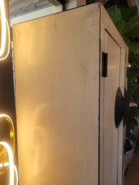 Vintage White Asian Armoire w/ Metal Hardware (AS IS)