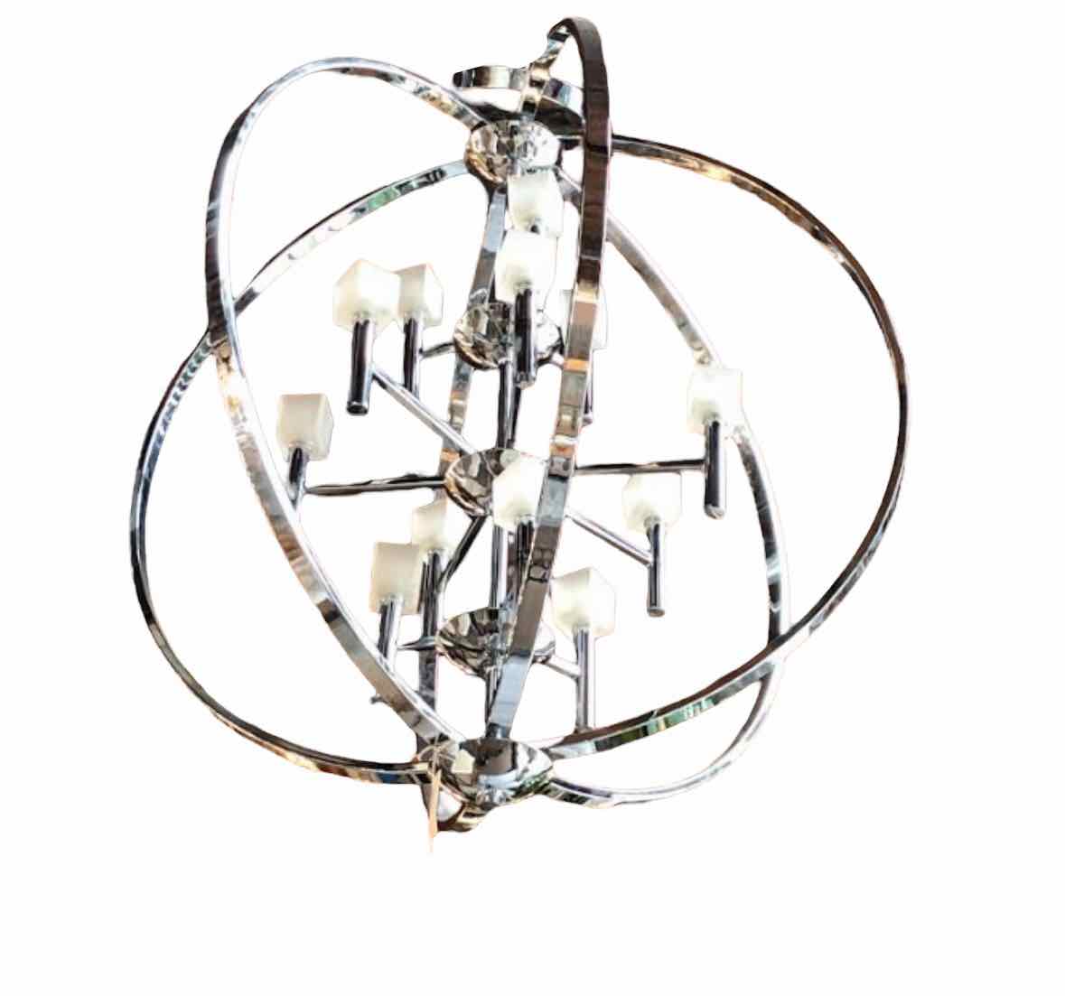 Silver Globe Chandelier 36"Dx39'H