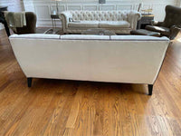 White Sofa w/ Purple Piping by MG+BW (AS IS)