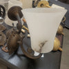 Armed Sconce with Veined Alabaster Shade / Aged Iron Base