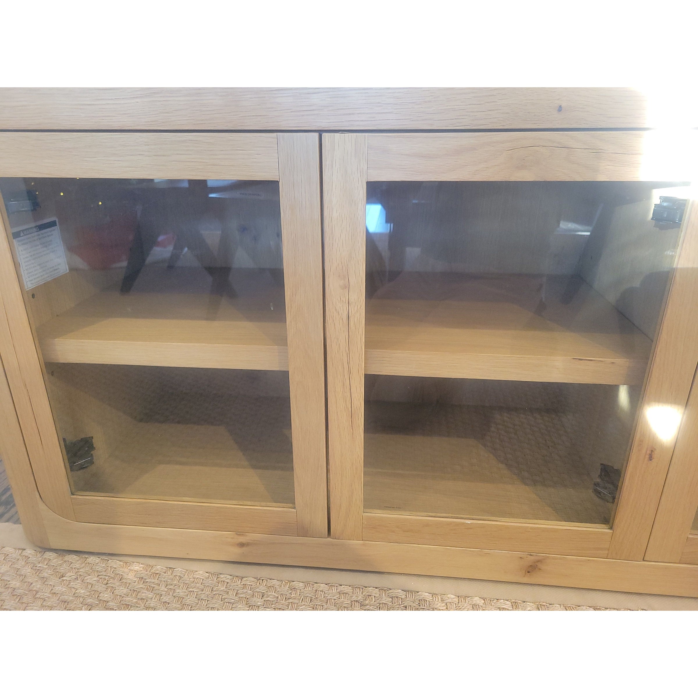 Oslo Glass 4-door Media Console in Aged Natural Oak