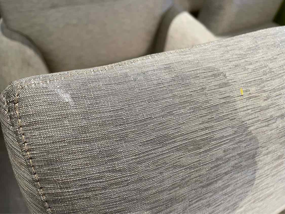 SET of 8 Gray Upholstered Dining Chairs by Bill Sofield for Baker (AS IS)