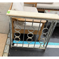 Limestone & Wrought Iron Console by Mecox Gardens (AS IS)