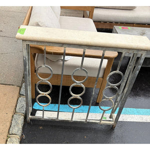 Limestone & Wrought Iron Console by Mecox Gardens (AS IS)