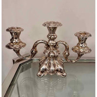 Pair of Antique Sterling Silver Three-Armed Candelabra