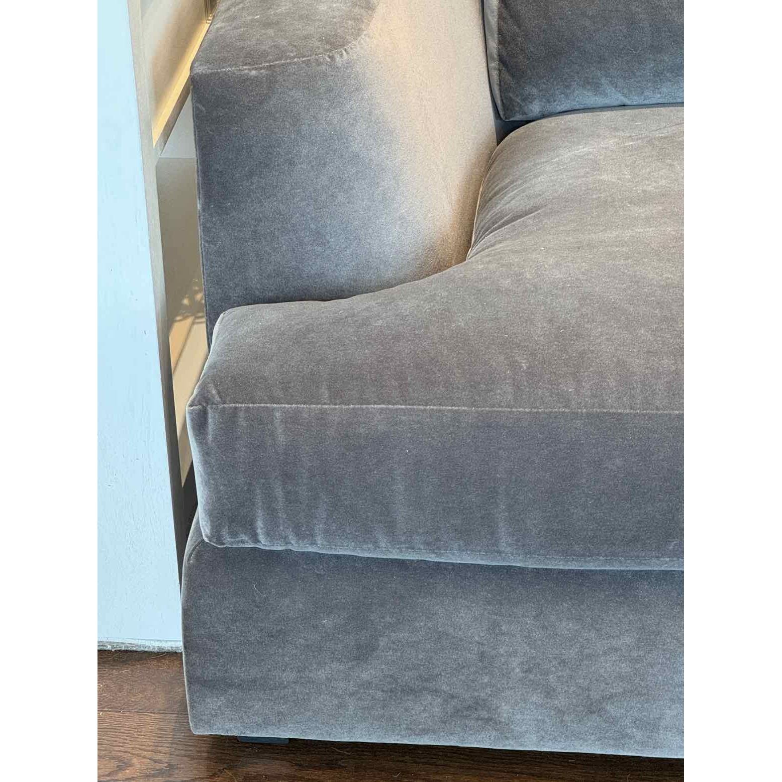 Performance Velvet Slate Sofa, 105"Lx40"Dx30"H