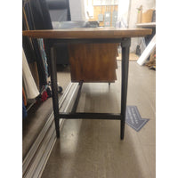 Mid-Century Style Chestnut Wood & Metal 3-Drawer Desk (AS IS)