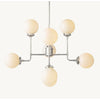 'Bistro' Nickel & Milk Glass Globe Chandelier by RH