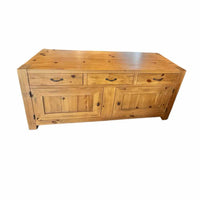 2-Door Molded-Frame Solid Light Wood Buffet by Ethan Allen