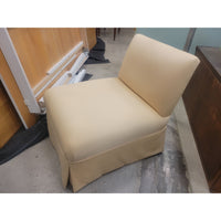 Armless Lt Tan Slipper Chair, 26L x 30"W X 38"H - colletteconsignment.com