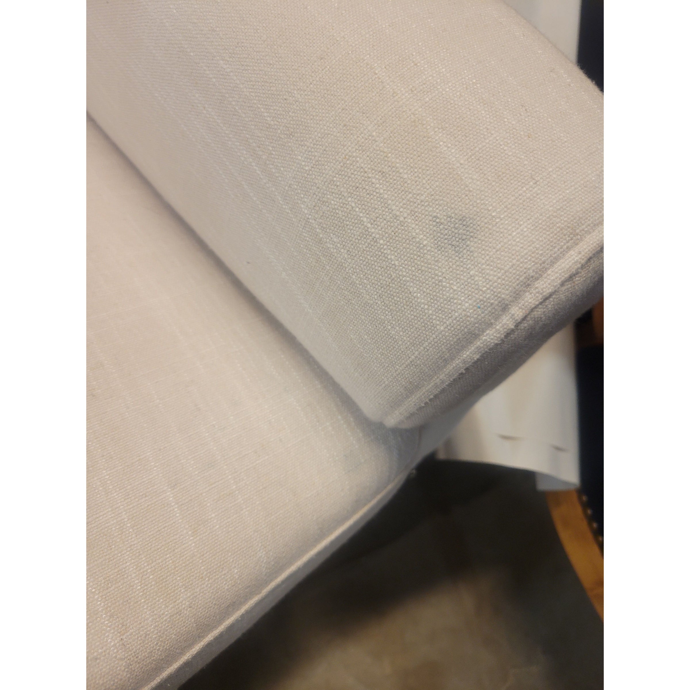 White Upholstered Rocking Chair on Wood Legs