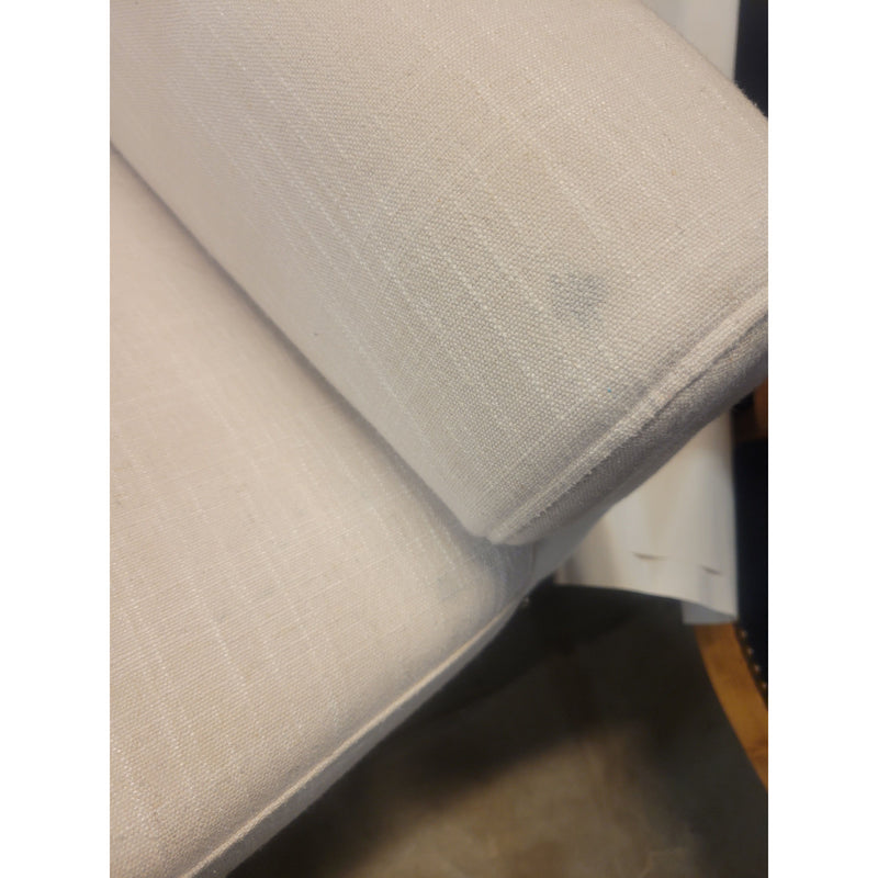 White Upholstered Rocking Chair on Wood Legs