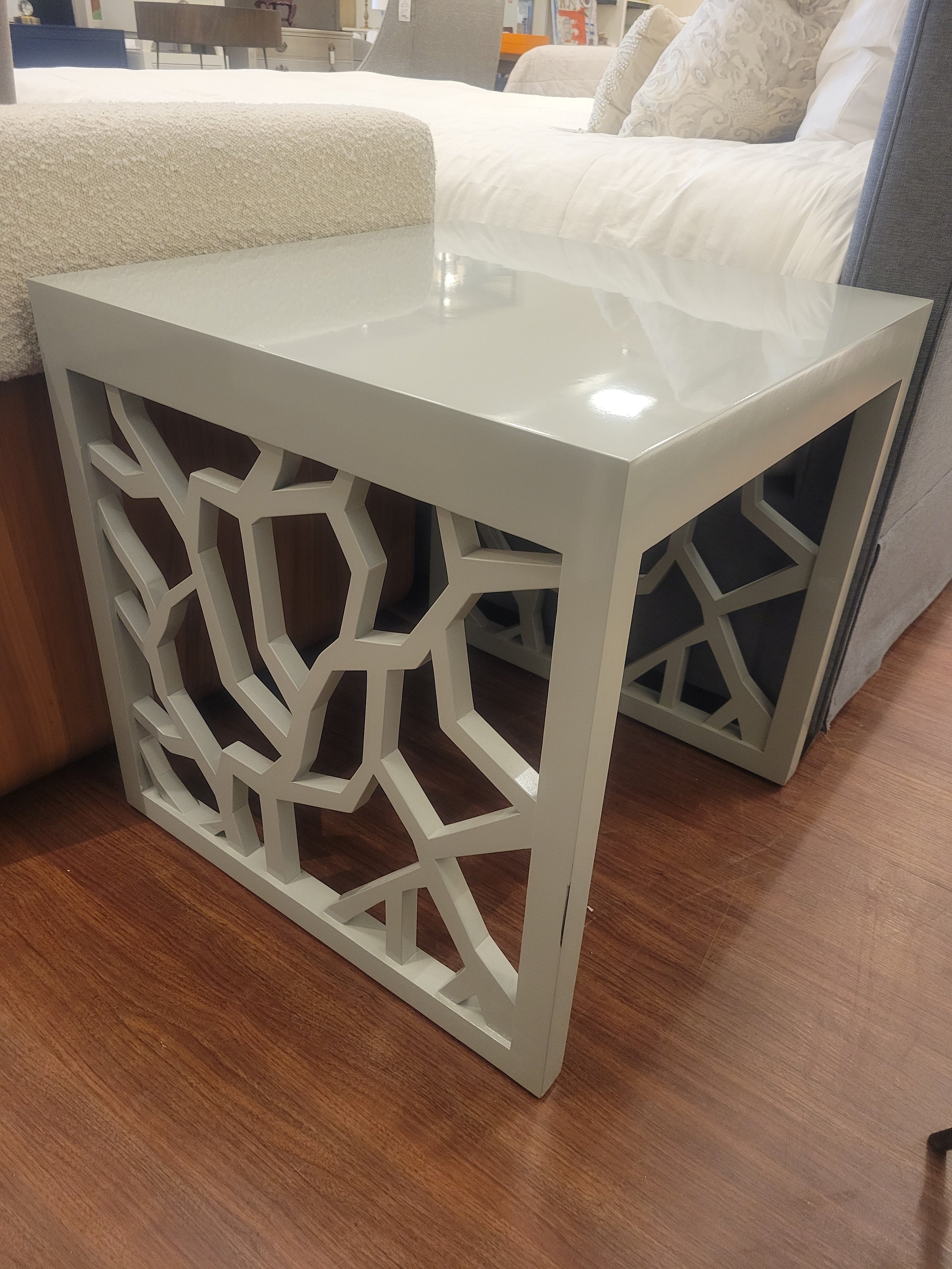 PAIR of Gray Lacquer Branch Out Side Tables by Vanguard (AS IS)