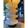 Vintage Murano Glass Pagoda Lamp by Carlo Nason for Mazzega w/ Burlap Shade