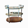 Gordon Glass & Chrome Tea Cart by Bassett Mirror Co.