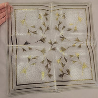 MCM Branches Gold Glass 4-Section Square Platter