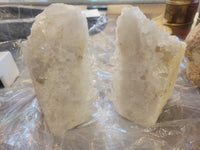 Pair of Clear Quartz Cluster Bookends