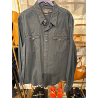 Men's Polo by Ralph Lauren Mens Size XL Light Black Twill Western Shirt