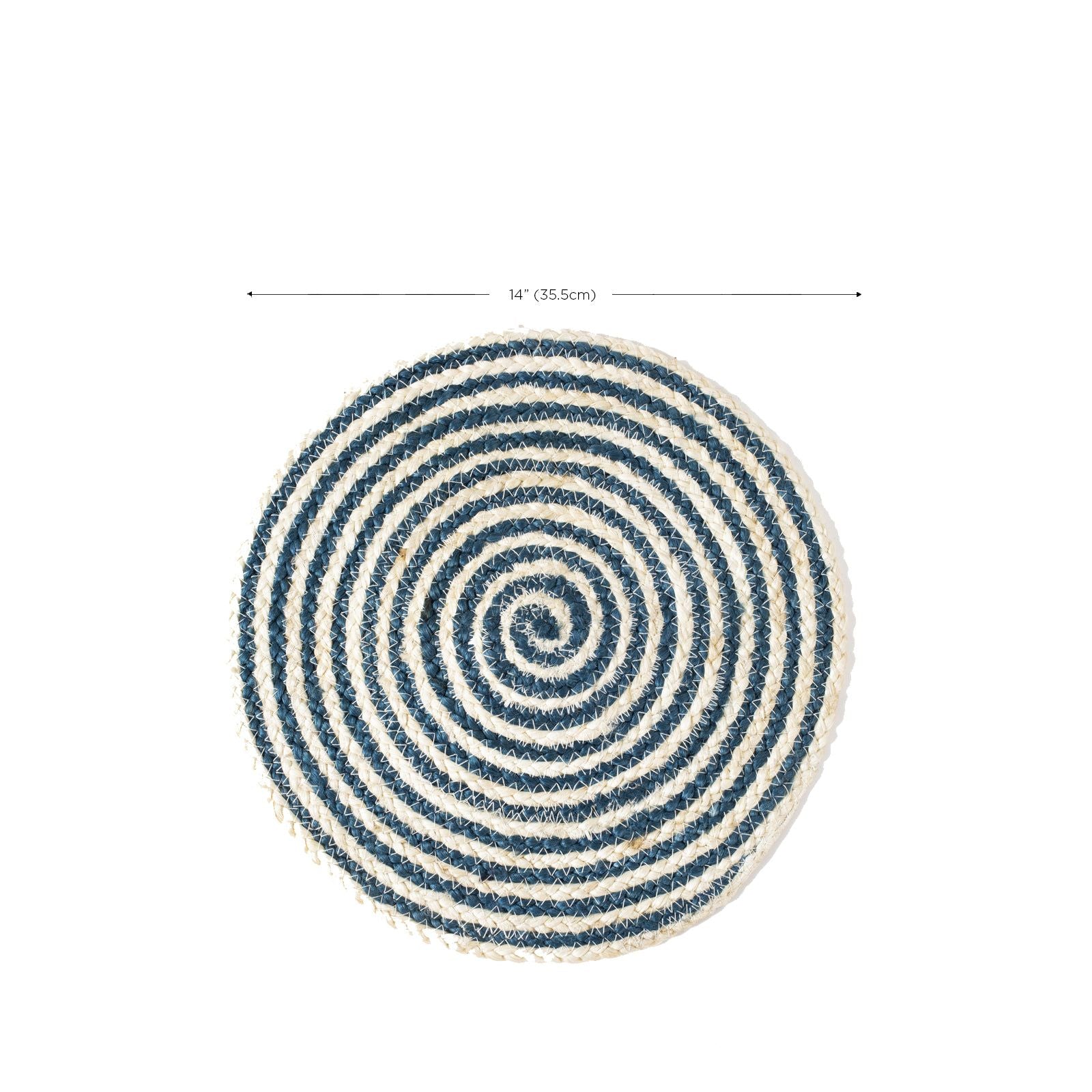 Kata Spiral Placemat - Blue (Set of 4) - colletteconsignment.com