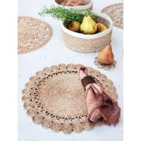 Jute Flower Placemat (Set of 2) - colletteconsignment.com