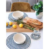 Kata Spiral Placemat - Blue (Set of 4) - colletteconsignment.com